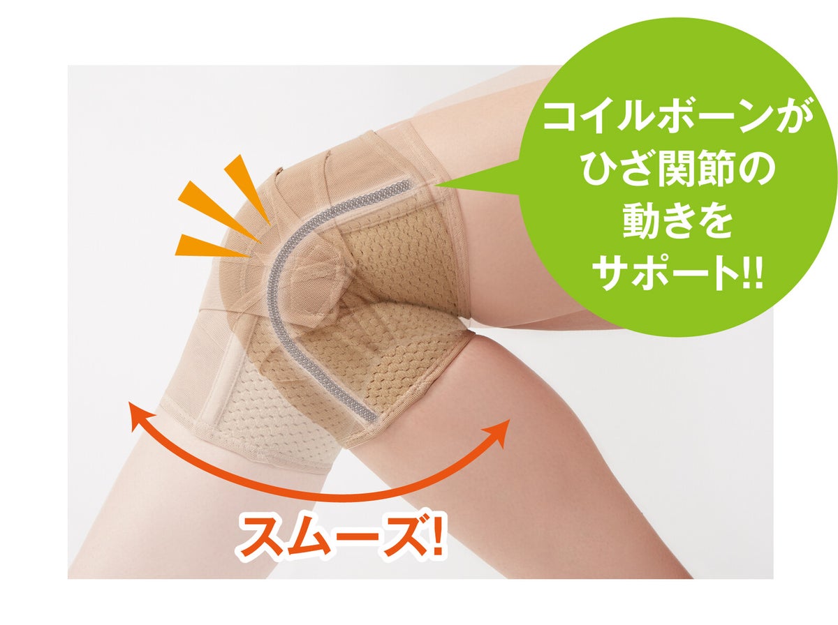  薄くてもひざをしっかり支えるサポーター 1枚　　Ｍ－Ｌ　モカ
