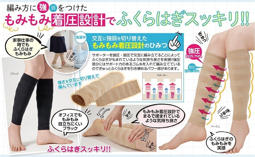 ふくらはぎスッキリもみもみサポーター 2枚