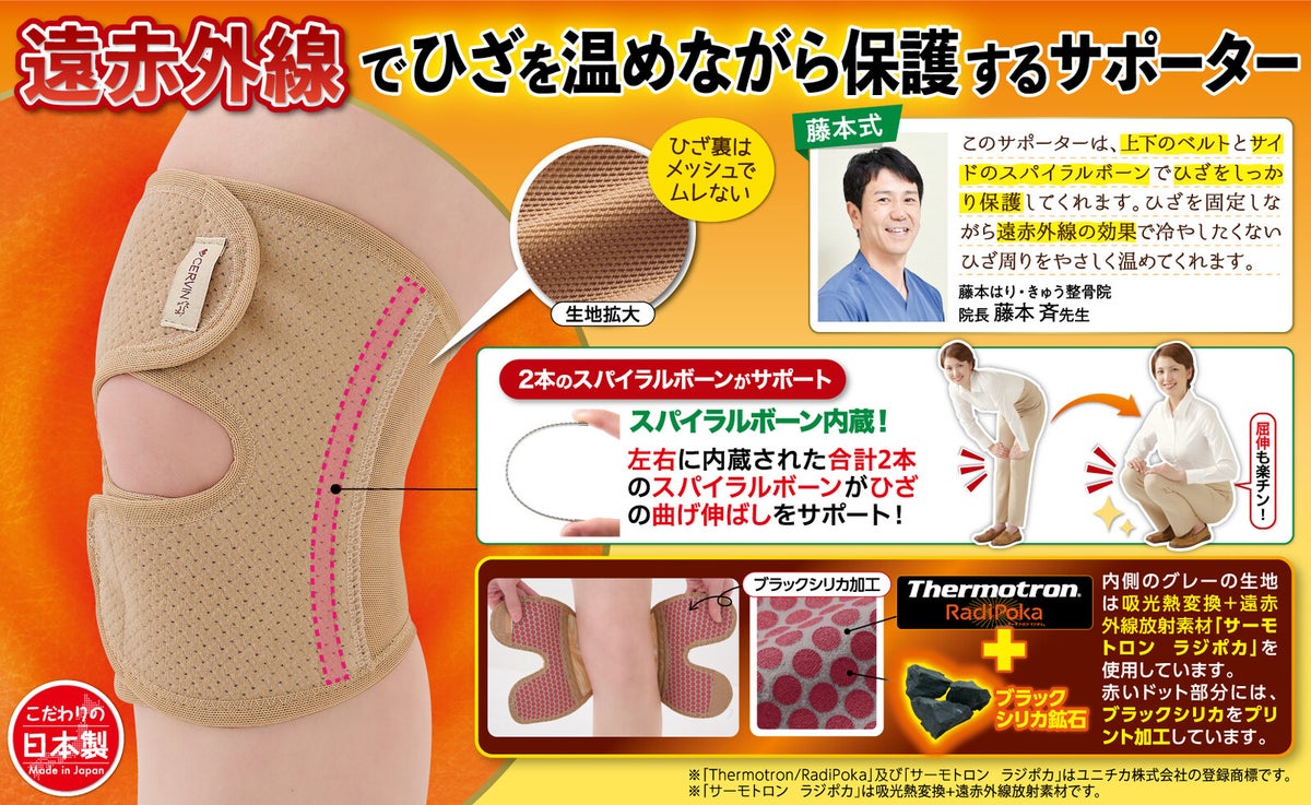 藤本式　遠赤外線ひざサポーター　1枚