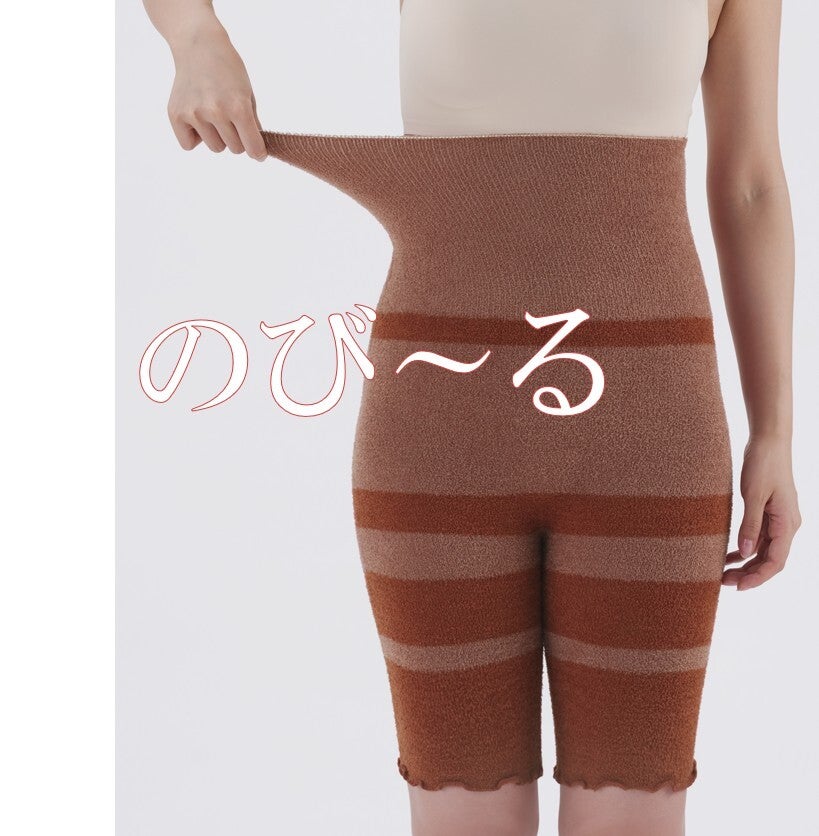  おなか太もも温かぬくもこ5分丈パンツ【M-L】